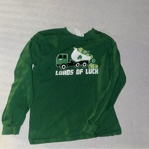 Kids Size 5/6 Green Shirt with Truck Design Loads of Luck